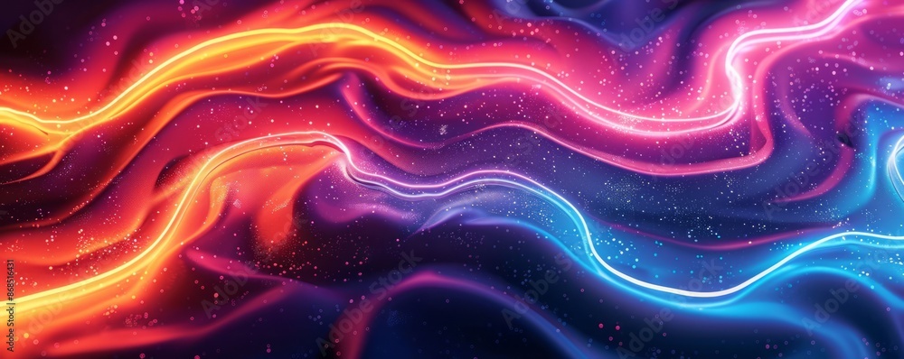 Fototapeta premium Neon lights forming random patterns