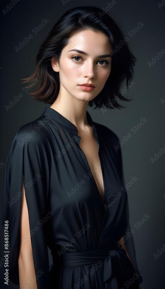 Beautiful elegant woman front view photo Beautiful elegant woman front view photo