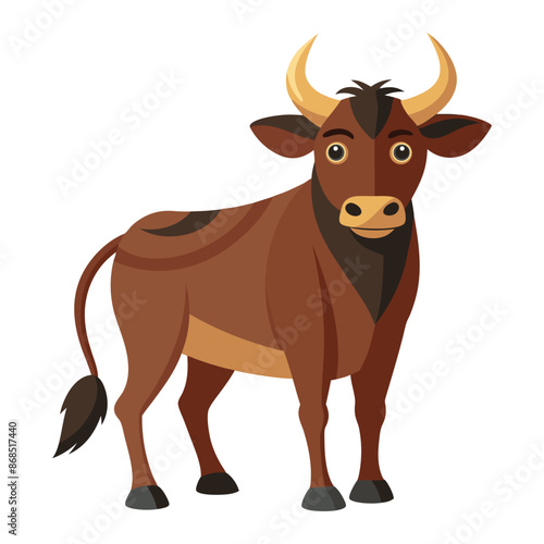 illustration of zebu animal isolated on white