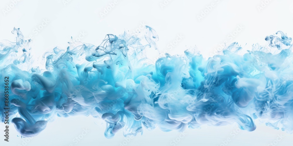 Light blue ink clouds in water, abstract background Light blue ink clouds in water, abstract background