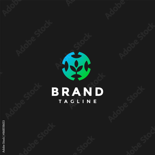 Nature Symbols in Drone Icon Logo Design. Drone Icon With Leaf Shoot Icon Logo Design.