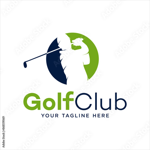 golf logo man silhouette. golf logo vector isolated