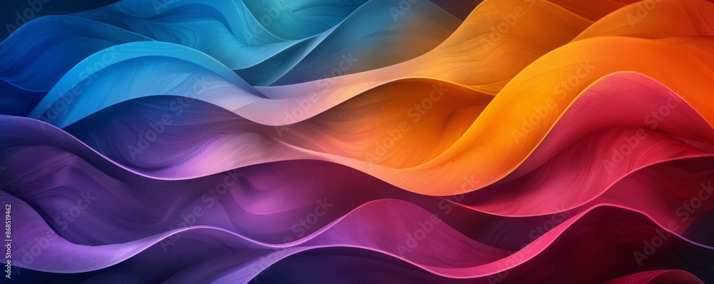Obraz premium Colorful abstract waves with thick lines