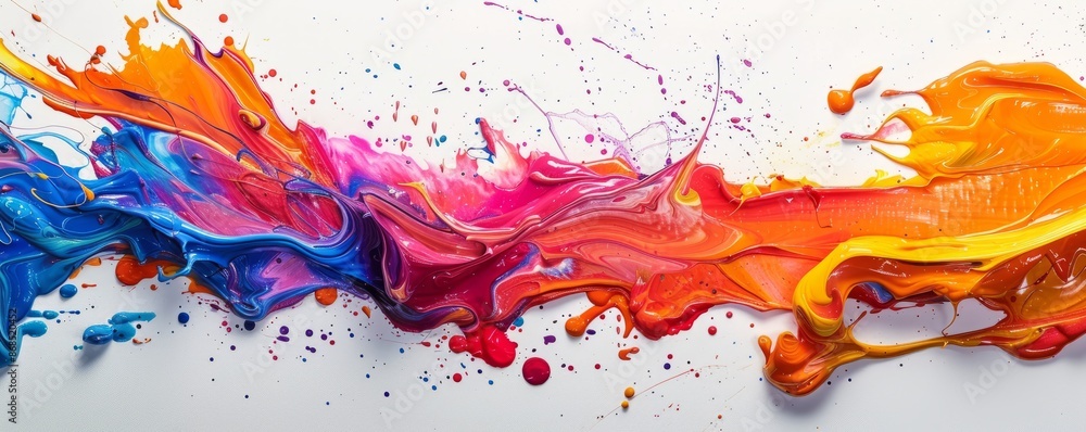 Obraz premium Abstract paint splatters in bright colors