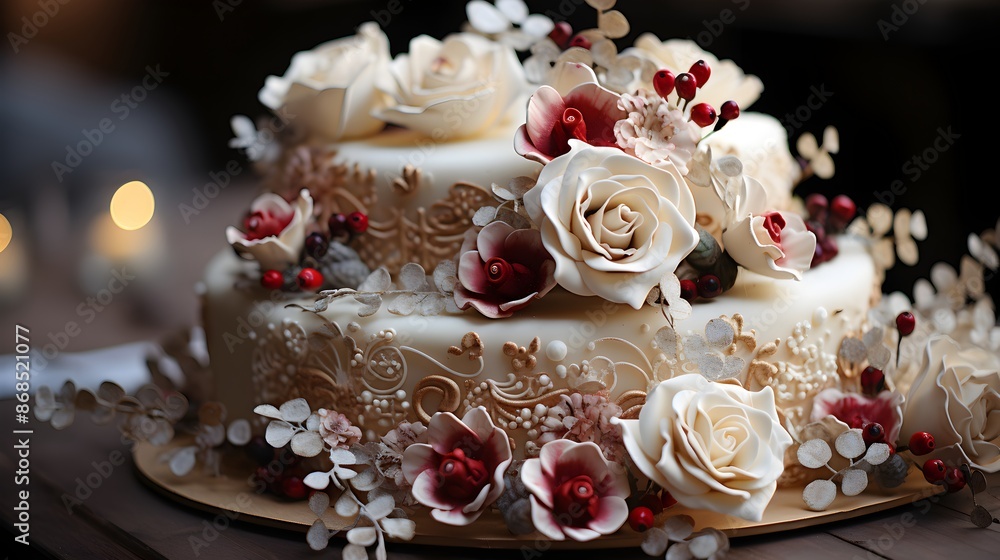 Exquisite wedding cake, elegance in every detail Exquisite wedding cake, elegance in every detail