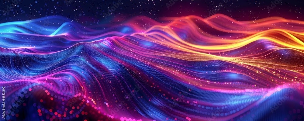 Obraz premium Neon wave patterns