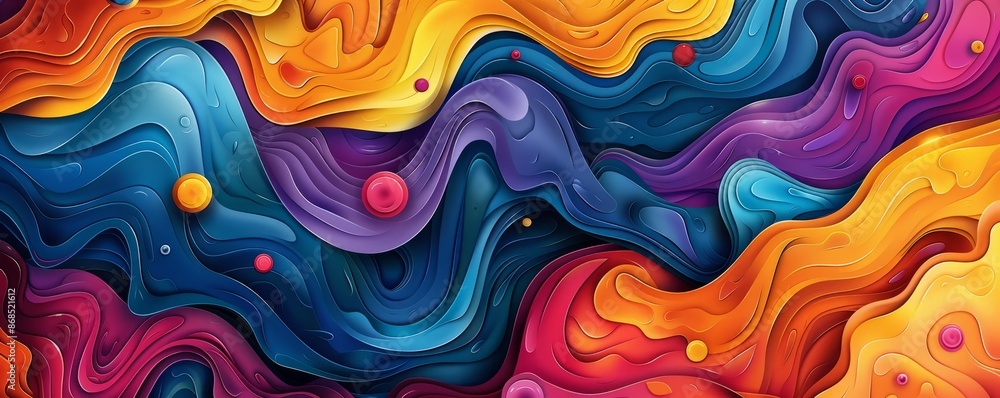 Colorful abstract patterns with thick outlines Colorful abstract patterns with thick outlines