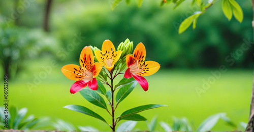 Radiant Alstroemeria Bouquet Illuminated by Soft Sunlight
