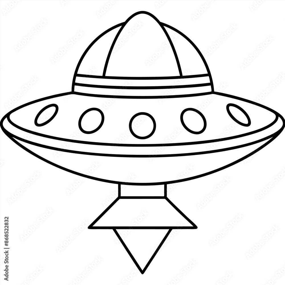 Fototapeta premium For children, a humorous UFO coloring page 