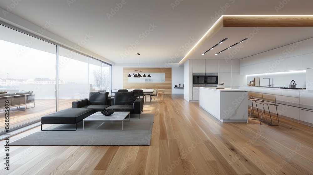 contemporary apartment with sleek wood floors and a minimalist design contemporary apartment with sleek wood floors and a minimalist design
