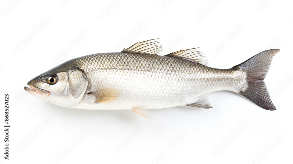 Obraz premium Isolated on a white background, Australian Barramundi