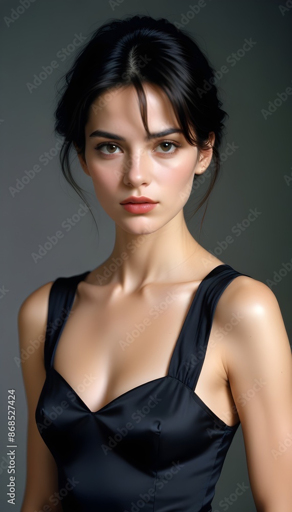Fototapeta premium Beautiful and elegant female front view photo, beauty wallpaper