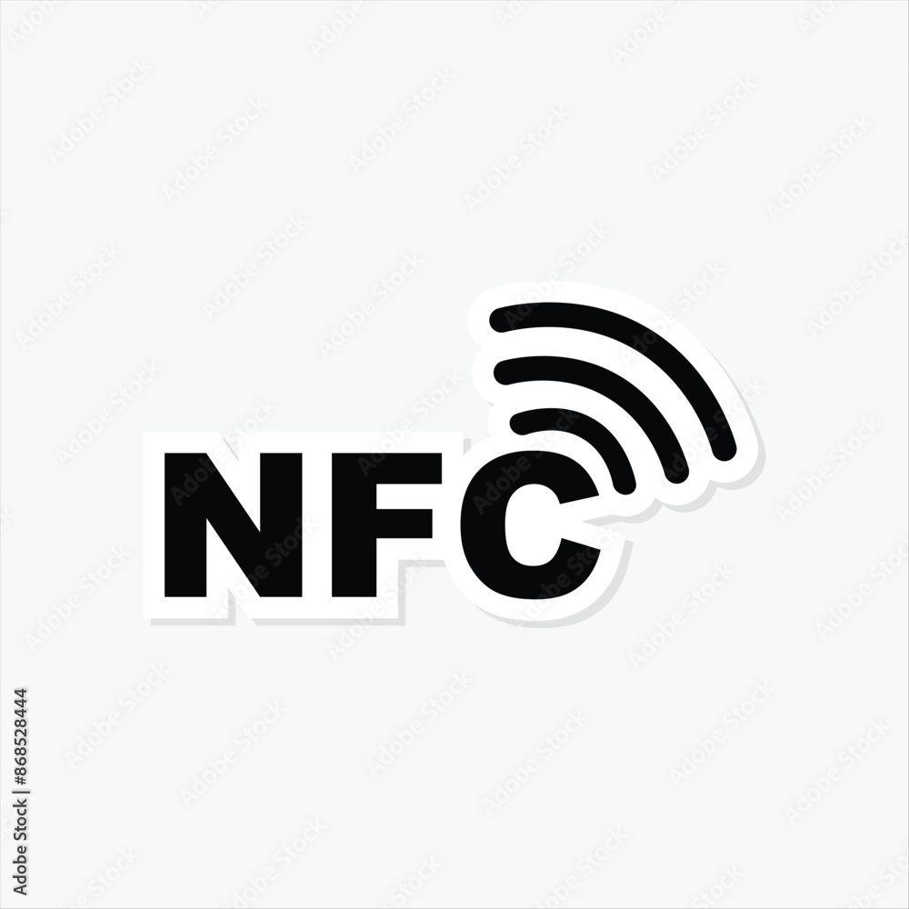 Nfc vector icon, smart payment symbol. Simple, flat design for web or mobile app Nfc vector icon, smart payment symbol. Simple, flat design for web or mobile app