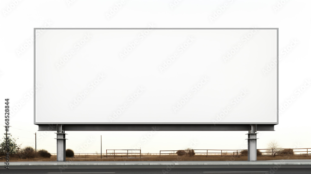 Obraz premium Isolated white background with a blank billboard
