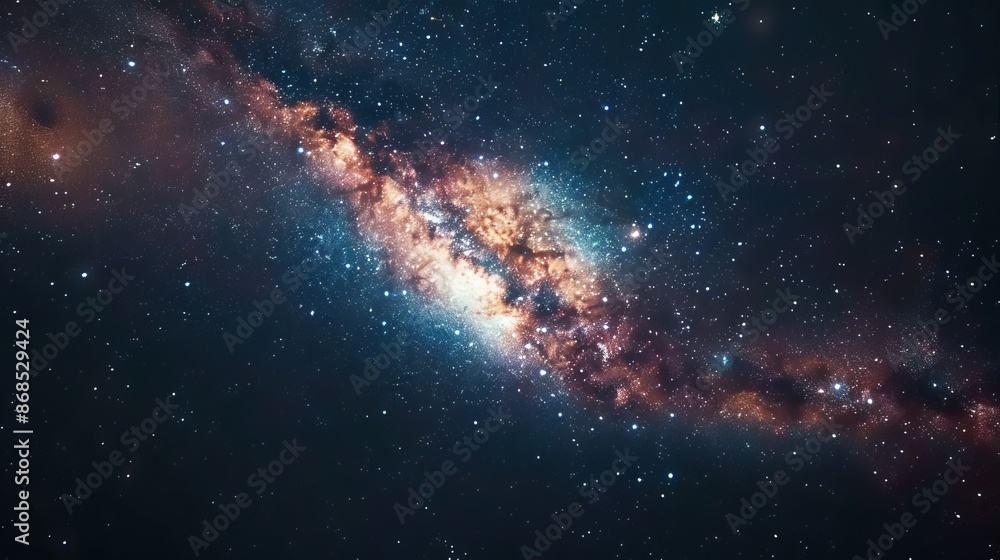 Fototapeta premium Cosmic Wonder: Wide-angle View of Nebulae and Galaxies