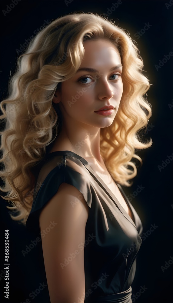 Naklejka premium Beautiful and elegant female front view photo, beauty wallpaper