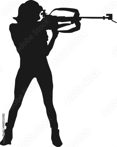 athlete biathlon champion black vector 