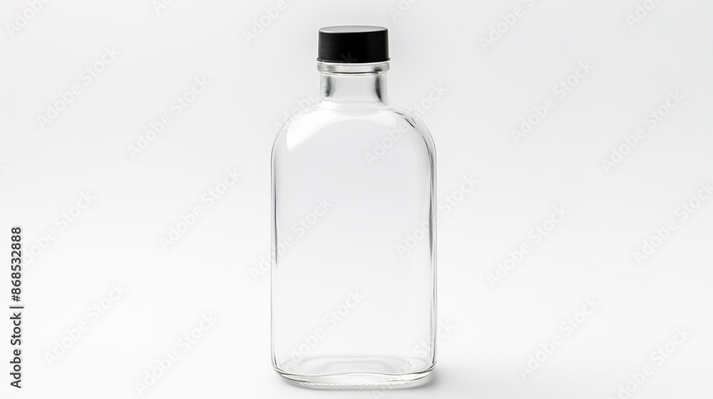 Isolated glass soap bottle against a white background Isolated glass soap bottle against a white background