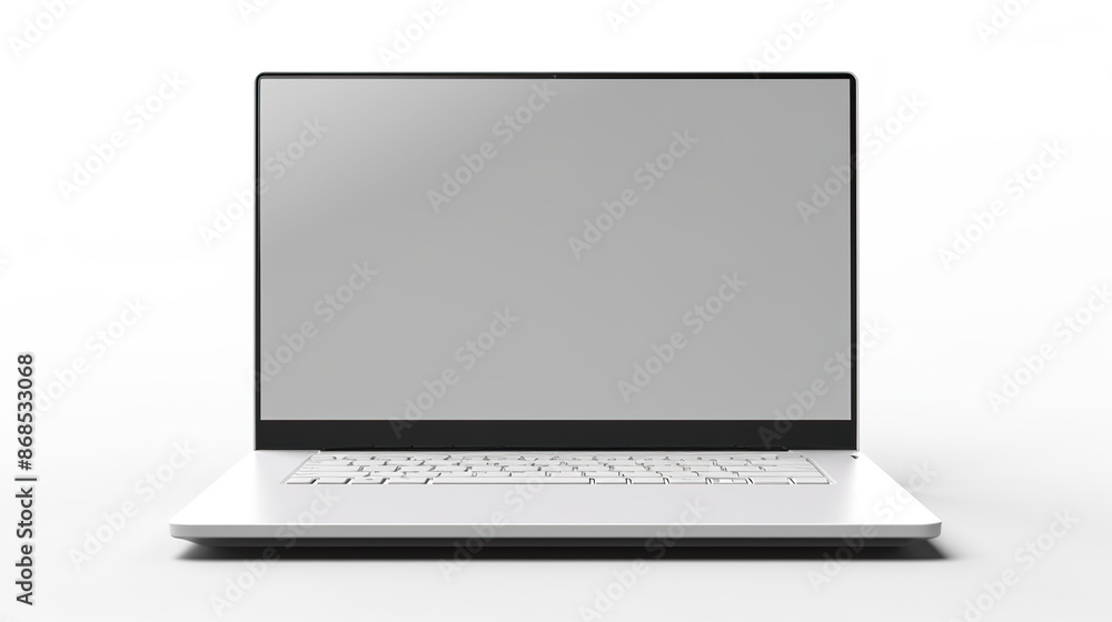 White background with an isolated laptop screen White background with an isolated laptop screen