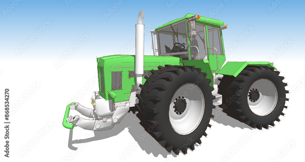 Obraz premium tractor graphic sketch 3d illustration 