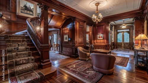 historic renovation with meticulously restored wood paneling, preserving the architectural heritage