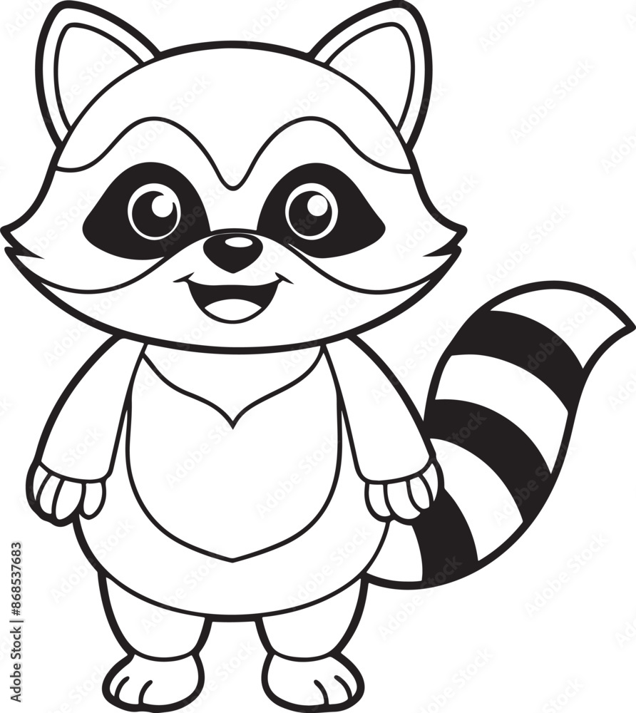 Cute Raccoon Doodle Coloring Page Character Cute Raccoon Doodle Coloring Page Character