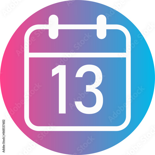 Red and blue gradient calendar day 