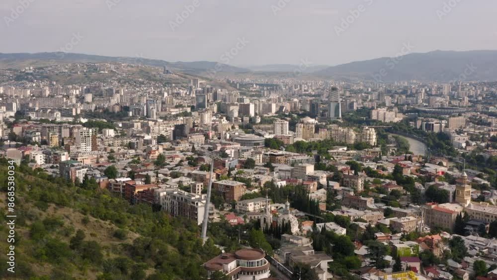 Aerial view of Tbilisi in the morning Aerial view of Tbilisi in the morning