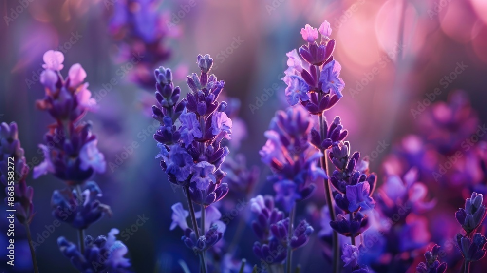 Depiction of lavender and indigo blossoms Depiction of lavender and indigo blossoms