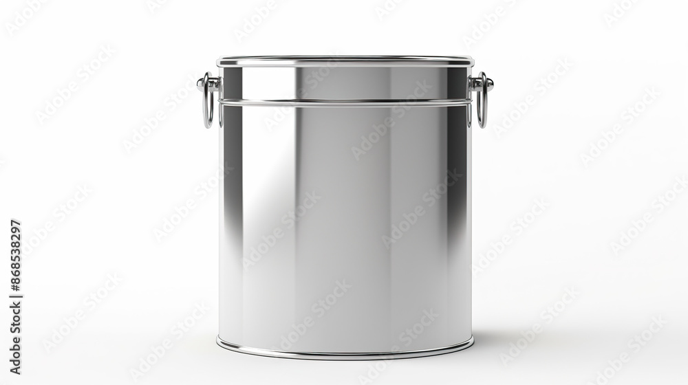 lustrous metal container set apart on a white background lustrous metal container set apart on a white background