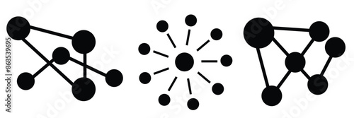 Connection icon. Hub network connection isolated on white background. Vector illustration.