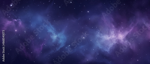 Ethereal Blue and Purple Nebula in Deep Space