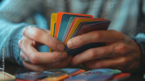 Person Holding a Deck of Cards