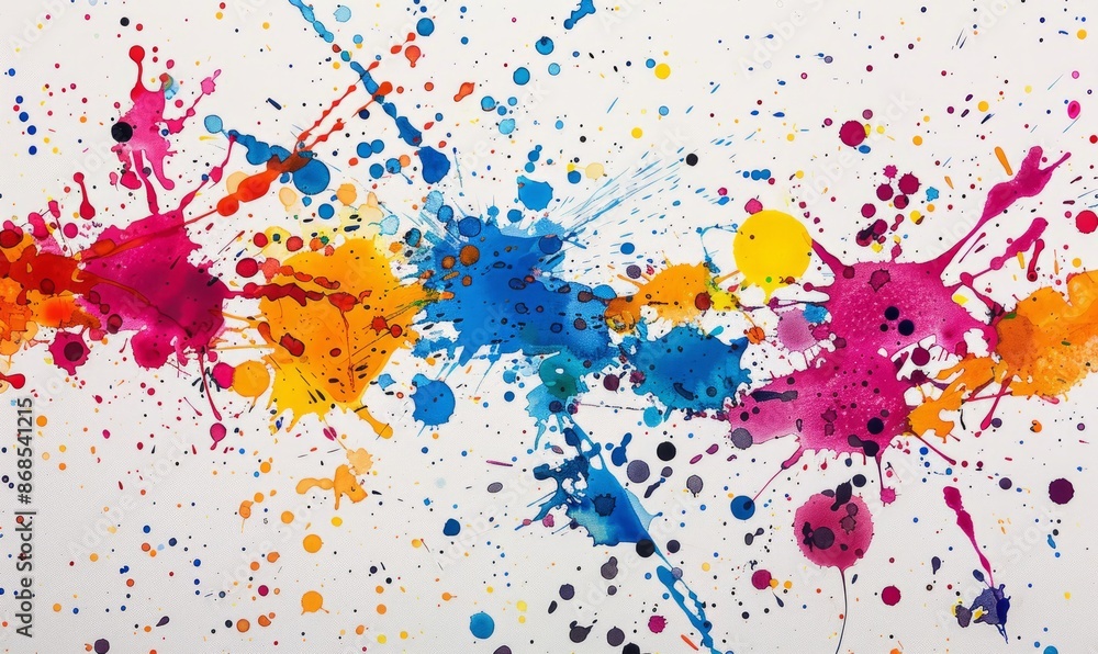 Colorful ink splatters Colorful ink splatters