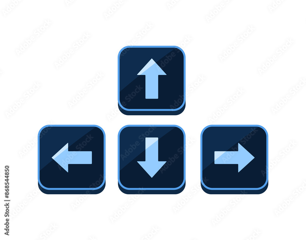 Keyboard icon. Left Right Up Down arrows Keyboard icon. Left Right Up Down arrows