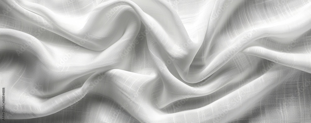 Fototapeta premium Clean, white linen fabric background