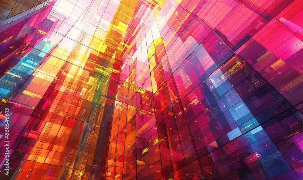 Abstract digital grid in bright colors Abstract digital grid in bright colors
