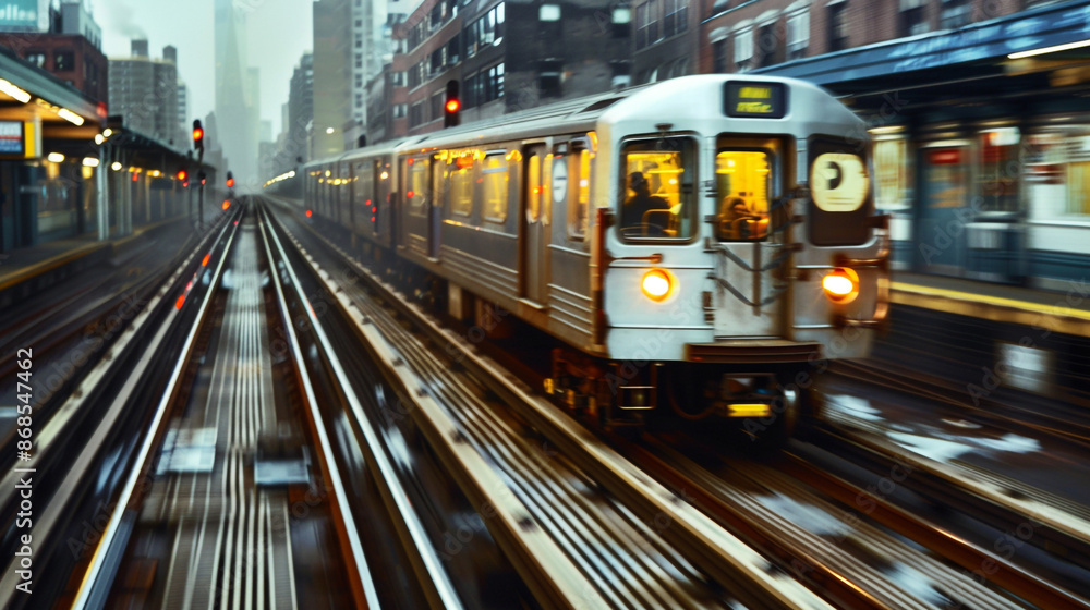 Blurred image of a metro speeding on its way to a destination in the city. Blurred image of a metro speeding on its way to a destination in the city.