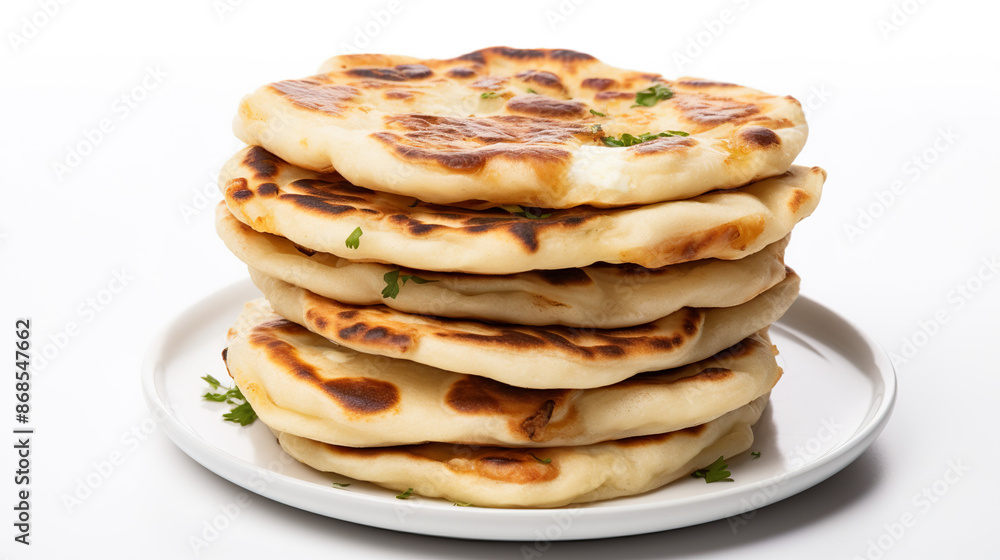 Isolated Turkish Gozleme against a stark white background Isolated Turkish Gozleme against a stark white background