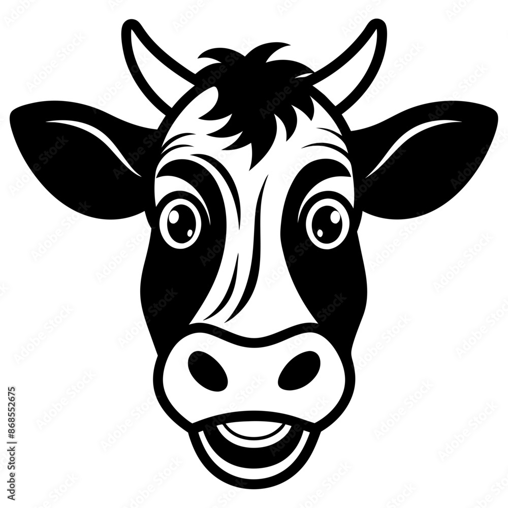 Fun Cow Head Vector Design for Farm and Branding Projects Fun Cow Head Vector Design for Farm and Branding Projects