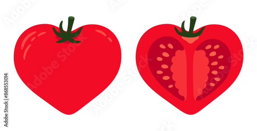 Heart shaped tomato drawing