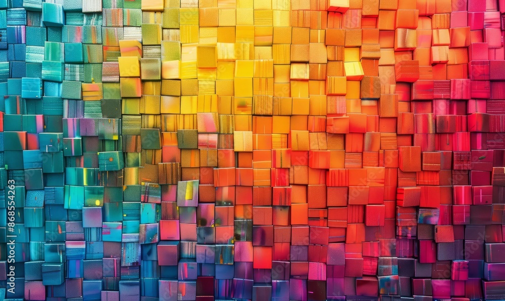 Digital pixelated pattern in bright colors Digital pixelated pattern in bright colors