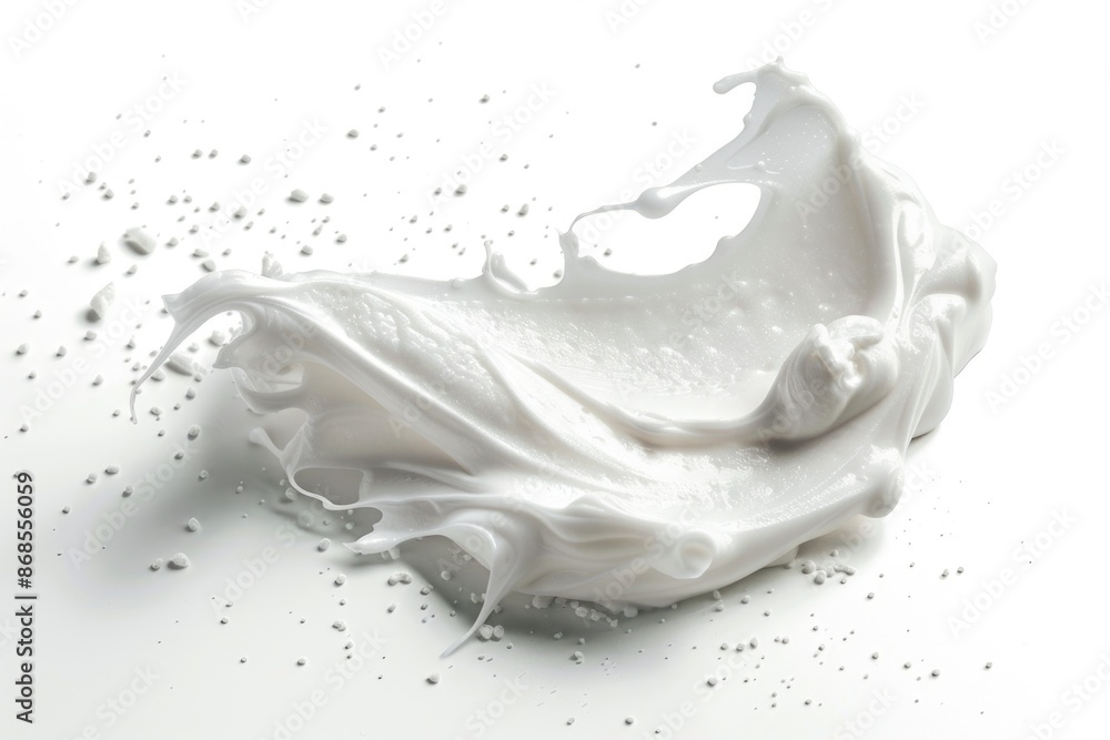 Close-up of white powder or substance on a white background, suitable for use in scientific or medical contexts Close-up of white powder or substance on a white background, suitable for use in scientific or medical contexts