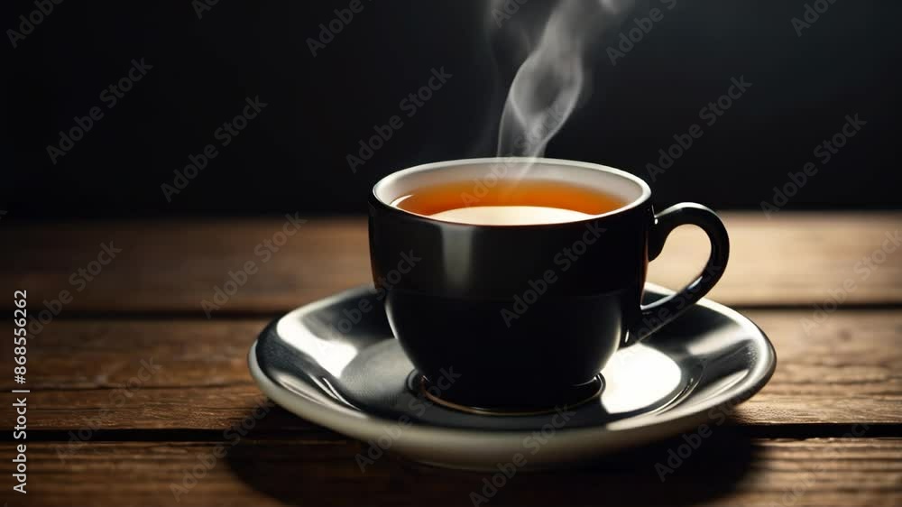 Isolated Tea Cup. Steaming Cup of Tea: A Cozy Morning Ritual on a Wooden Surface. The Warmth and Tranquility of a Perfect Brew. Embracing Comfort with Every Sip Isolated Tea Cup. Steaming Cup of Tea: A Cozy Morning Ritual on a Wooden Surface. The Warmth and Tranquility of a Perfect Brew. Embracing Comfort with Every Sip
