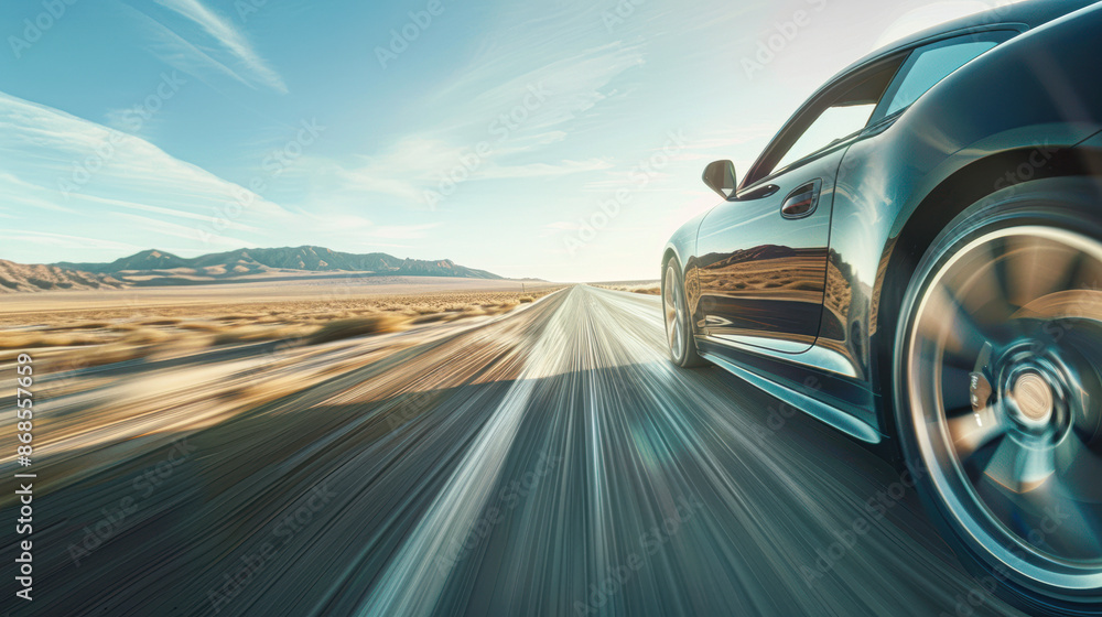 Modern Business Leasing Open Road with Used Car Driving Towards Office Building in the Distance Modern Business Leasing Open Road with Used Car Driving Towards Office Building in the Distance