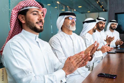 Photography Group of corporate arab businessmen meeting in the office - Business people wear