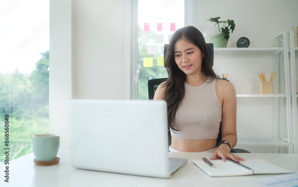 Portrait of beautiful businesswoman working on laptop at office. Portrait of beautiful businesswoman working on laptop at office.