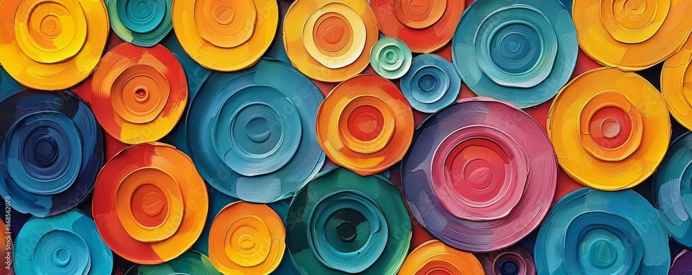 Repetitive patterns of colorful circles Repetitive patterns of colorful circles