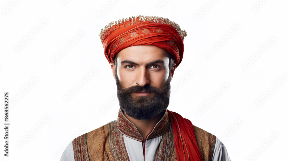 Obraz premium Isolated Turkish individuals against a white background