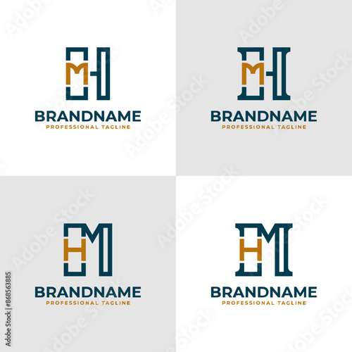 Elegant Letters HM and MH Monogram Logo, suitable for business with MH or HM initials
